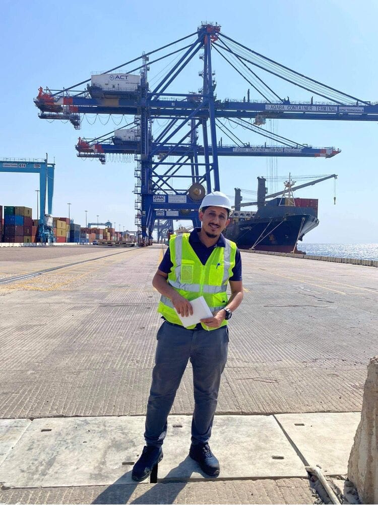 A field tour was made inside Aqaba containers port for a group of logistics science students